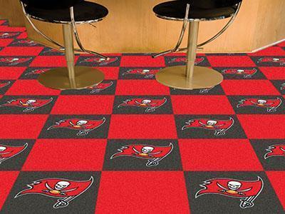 Team Carpet Tiles Carpet Squares NFL Tampa Bay Buccaneers 18"x18" Carpet Tiles FANMATS