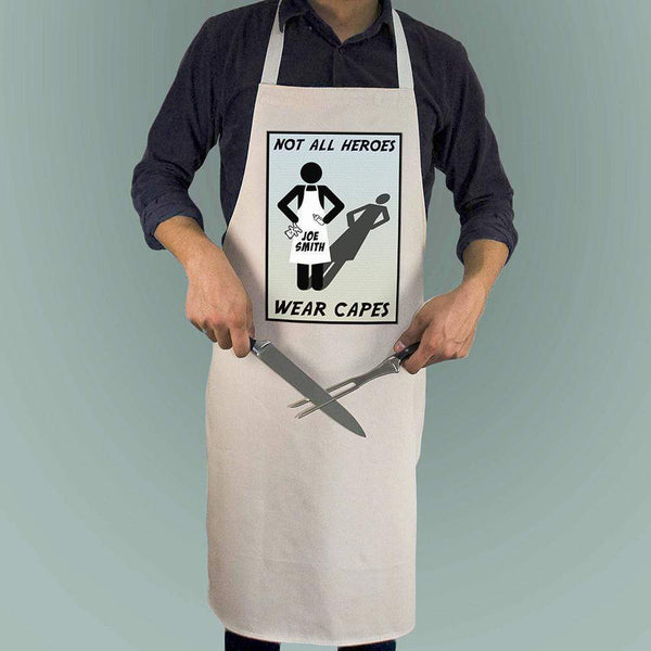 Textile Gifts & Accessories Not All Heros Wear Capes - Personalized Aprons Apron Treat Gifts