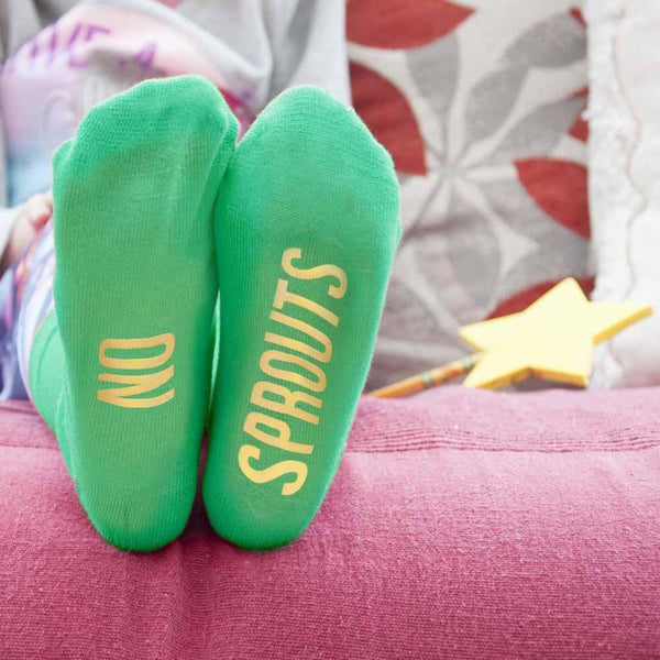 Textile Gifts & Accessories Personalized Gifts Kids Sprout Green and Canary Yellow Christmas Day Socks Treat Gifts