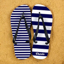 Textile Gifts & Accessories Striped Personalised Flip Flops in Blue Treat Gifts