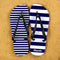 Textile Gifts & Accessories Striped Personalised Flip Flops in Blue Treat Gifts
