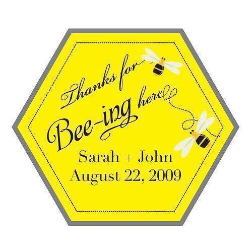"Thanks for BEEing here" Stickers (Pack of 1)-Wedding Favor Stationery-JadeMoghul Inc.