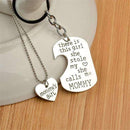 "There Is This Girl She Stole My Heart She Calls Me DADDY/MOMMY/MOM/GRANDMA/GRANDPA" Heart Necklaces Keychain-MOMMY1-JadeMoghul Inc.