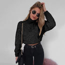 Thick Cable Knit Turtle Neck Crop sweater