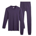 THREEGUN 100% Cotton Winter Round Neck Warm Long Johns Set For Men Ultra-Soft Solid Color Thin Thermal Underwear Men's Pajamas