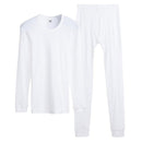 THREEGUN 100% Cotton Winter Round Neck Warm Long Johns Set For Men Ultra-Soft Solid Color Thin Thermal Underwear Men's Pajamas