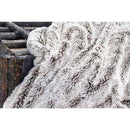 Throws Cute Throws - 78.75" x 59" Luxury Gray Faux Throw Blanket And Black Fleece HomeRoots