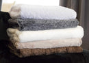 Throws Faux Fur Throw - 50" x 70" x 2" Cream Faux Throw HomeRoots