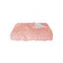 Throws Faux Fur Throw - 50" x 70" x 2" Dusty Rose Sheepskin Faux Fur Throw HomeRoots