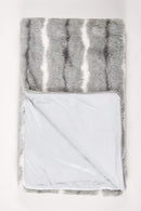 Throws Quilted Throw - 50" x 70" x 2" Grey/White, Faux Fur - Throw HomeRoots