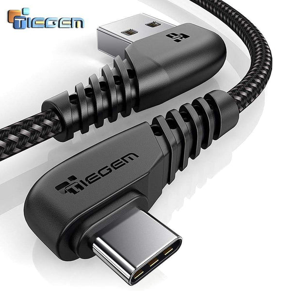 TIEGEM 90 degree USB Type C Cable 3A USB-C Cable  Type-C Fast Charging Cord for Nintendo Switch Samsung S8 Oneplus 5 Pixel 2