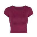 TIY Clothing Short-sleeve Solid color Good Stretch Crop Top TIY