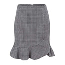 TIY Clothing Simple Trendy Fashion High Waisted Stripes Falbala Side Zipper Vintage Wrap Skirts For Ladies TIY
