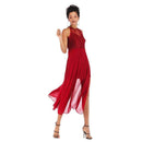 TIY Clothing Solid Color Fashion Lace Mesh Chiffon Patchwork Sleeveless Party Dress TIY