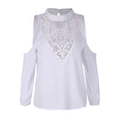 TIY Clothing Solid Color Mock Neck Cool-shoulder Long-sleeve Blouse TIY