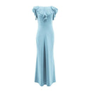 TIY Clothing Solid Color Sleeveless Ruffles Design Elegant Fishtail Party Dress TIY