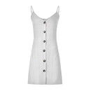 TIY Clothing Solid Color Vacation Design Sexy Backless Bowknot Slip Dress With Buttons TIY