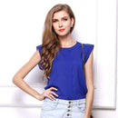 TIY Clothing Summer Elegant Style Chiffon Pure Color Slim Female T-Shirt TIY