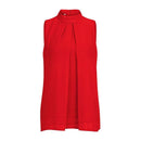 Trendy Fashion Charming Solid Color High Neck Designs For Ladies Girls Sexy Latest Double Chiffon Tops