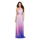 Unique Gradient Color Sexy Backless Maxi Party Dress
