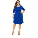 Unique Sweetheart Neck Pleated Design Solid Color Dress