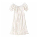 TIY Clothing Vintage Style Women Frilled Off-shoulder Lace-up Summer Dress TIY