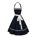 TIY Clothing Vintage Women Elegant Sexy Backless Halter Pattern Curvy Dress TIY