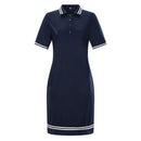 Women Classic Solid Color Straight Pattern Lapel Collar Short Sleeves Dress