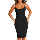 Women Sexy Sleeveless Design Solid Color Slip Tight Dress