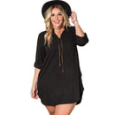 Women Solid Color Loose Pattern Large Size Irregular Casual Dress