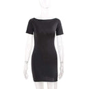 Women Solid Color Short Sleeve Simple Tight Dress