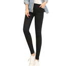 Women Winter Fleece Lined Slim Solid Color High Elasticity Pencil Pants
