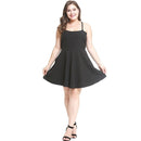 Young Lady Solid Color Plus Size Slimming Summer Slip Dress
