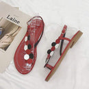 Unique Color Matching Toe Ring Design Summer Fashion Sandals Shoes