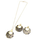 TIY Jewelry Vintage Women Leopard Pattern Hollow Round Pendant Alloy Jewelry Set TIY