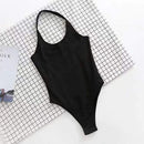 TIY Men Apparel Solid Color Halter Pattern Women Basic Tight Bodysuit TIY