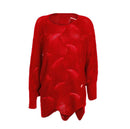 TIY Men Apparel Solid Color Unique Irregular Hemline Women Hollow Knitted Sweater TIY