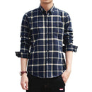 TIY Men Apparel Vintage Style Cotton Double Colors Plaid Printed Men Shirts TIY