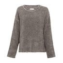 Young Women Vintage Style Solid Color Long Sleeves Pullover Loose Sweater
