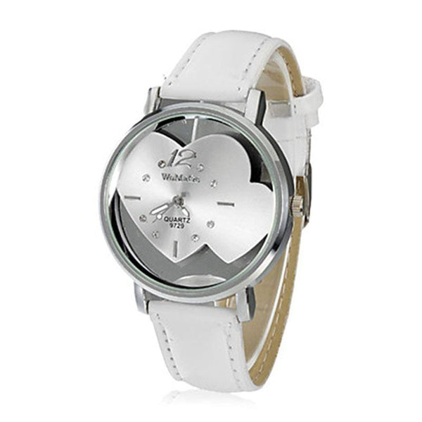 TIY Watches Luxury Watches Double Heart Shape Round Dial Unisex Quartz Watches TIY