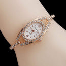 TIY Watches Office-Lady Trendy Metal Band Shiny Rhinestone Leisure Watch TIY