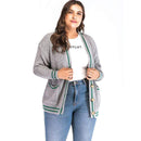 TIY Women Apparel Plump Lady Fashion Style Comfort Wool Knitted Plus Size Short Cardigan TIY