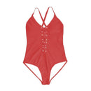 TIY Women Apparel Sexy Lady Solid Color Bandage One-piece Swimsuit TIY
