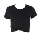 Summer Simple Style Pure Color Wrapped Short Slim T-Shirt