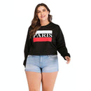 Unique Contrast Color Design Women Plus Size Long Sleeve Pullover Sweatshirt