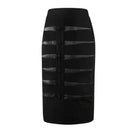 Unique Patchwork Design Women Solid Color Workwear Pencil Skirt