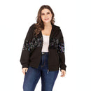 Unique Sequin Design Women Long-sleeve Zipper Jacket