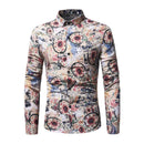 TIY Women Apparel Vintage Style Men Cotton Flower Printed Shirts TIY