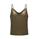 Women Solid Color Loose Pattern Spaghetti Strap Adjustable Camisole