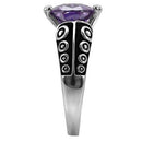 Vintage Rings TK017 Stainless Steel Ring with AAA Grade CZ in Amethyst